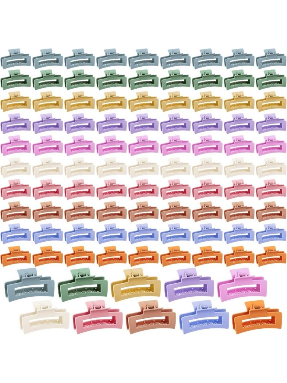 100 Pcs Frosted Color Hair Claw Clips for Women - 3.4'' Bulk Set, Stylish